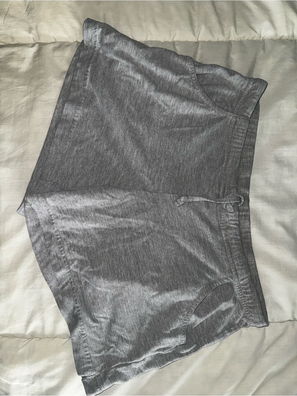 Women's Gray Athletic Lounge Shorts with Drawstring